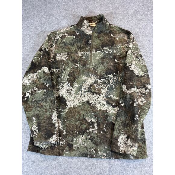 RedHead Sweater Mens Large Green Camo Fleece 1/4 Zip Pullover Hunting Outdoor - Picture 1 of 4